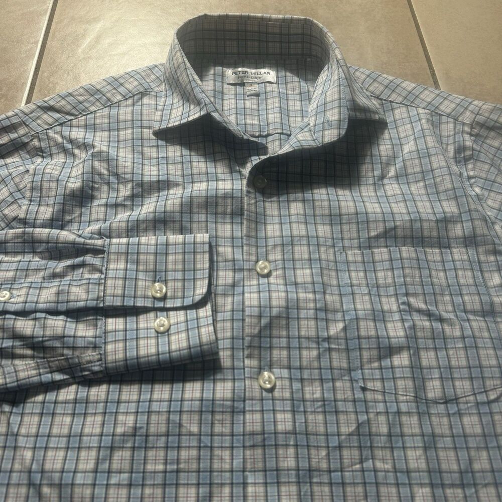 Peter Millar Summer Comfort Men’s Small Performance Button Up Long Sleeve Shirt
